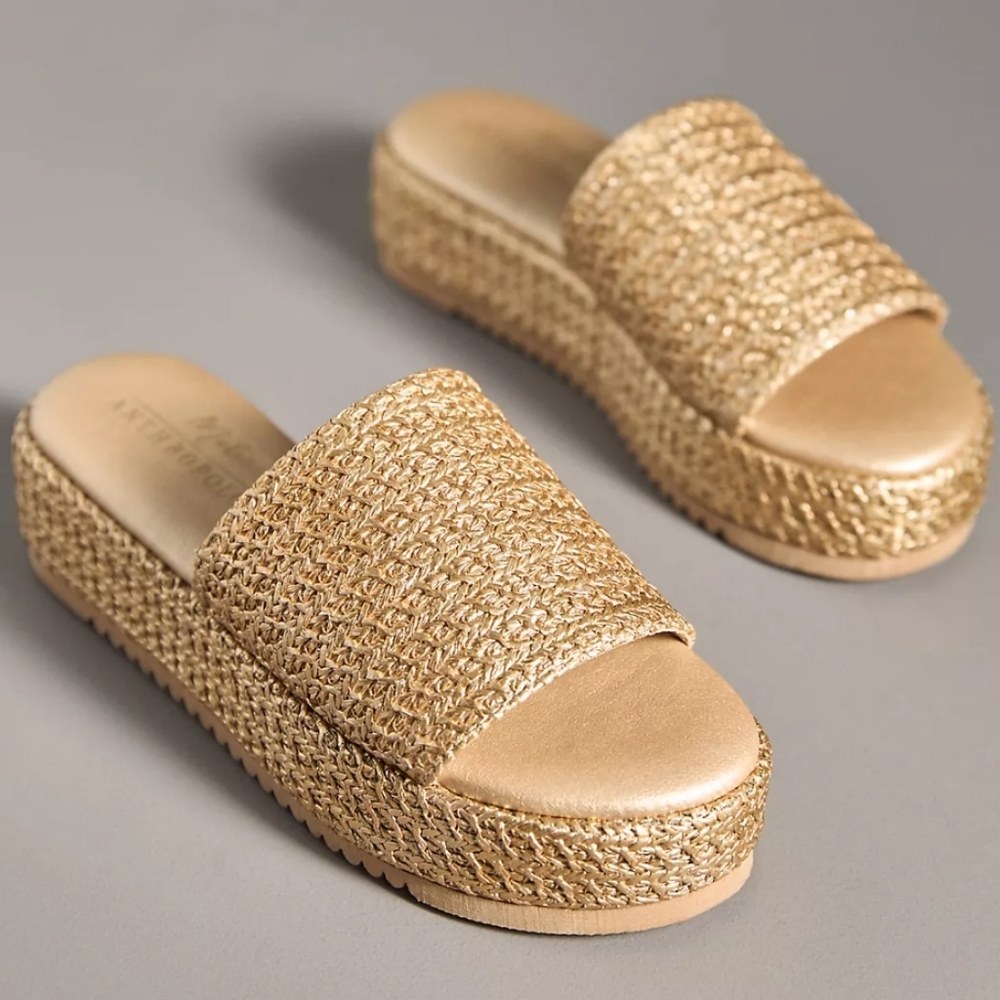 Matisse Metallic Gold Platform Sandals